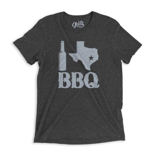 Gusto Graphic Tees Unisex I Love Texas BBQ T-Shirt DKGRAY_3413