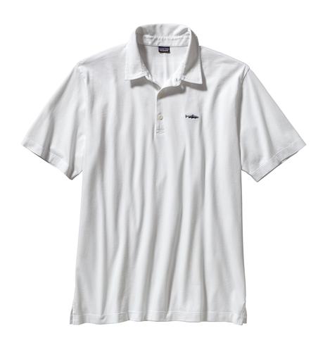 Patagonia Men's Polo Trout Fitz Roy Shirt Whi_white