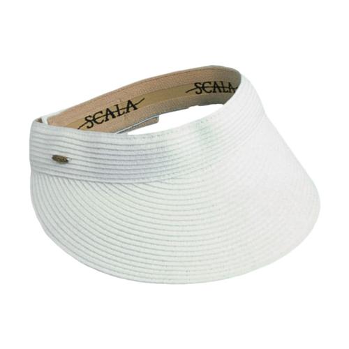 Dorfman Pacific Women's Paper Braid Visor White