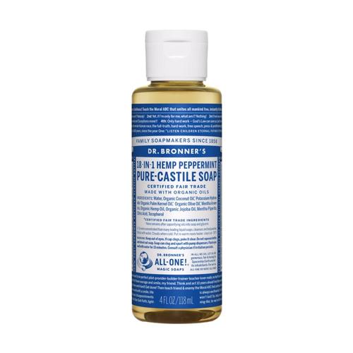 Dr. Bronner's Pure-Castile Liquid Soap Peppermint 4oz Pepprmnt
