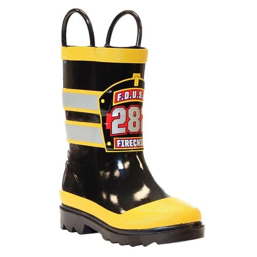 Western Chief Kids F.D.U.S.A. Firechief Rain Boots Black