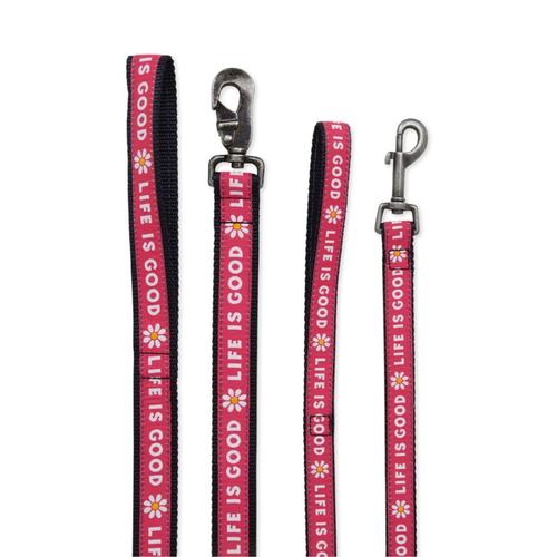 Life is Good Nylon Daisy Dog Leash Pop_pnk