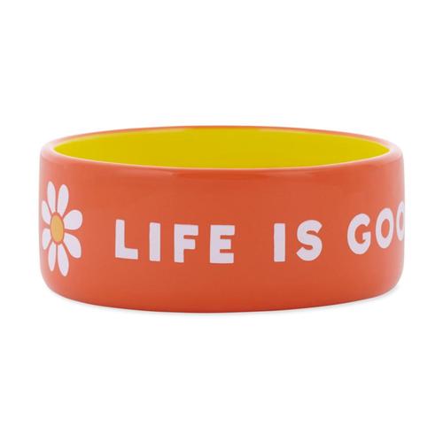 Life is Good 13oz Ceramic Daisy Dog Bowl - Small Trp_org