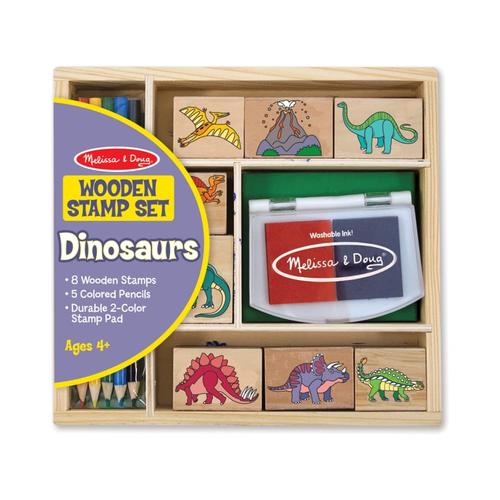 Melissa & Doug Wooden Stamp Set - Dinosaurs