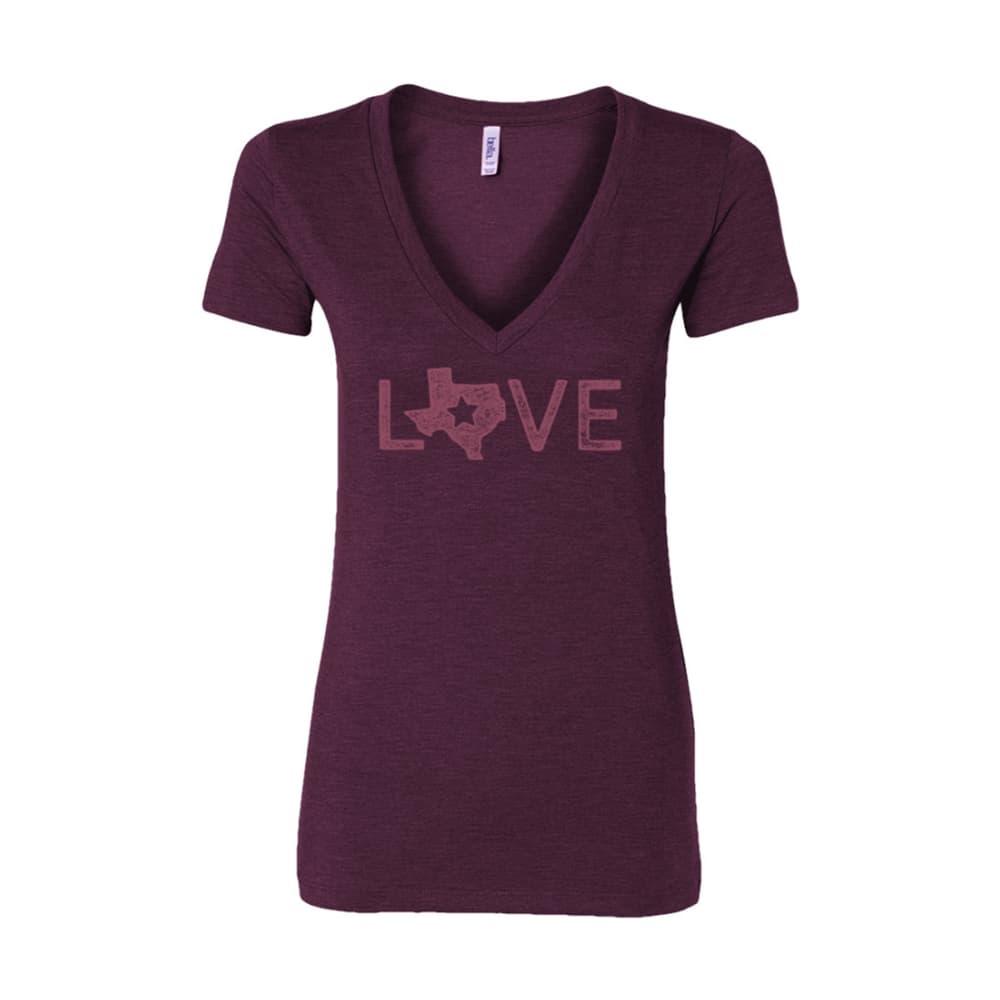 Outhouse Designs Women's Texas Love V- Neck Shirt
