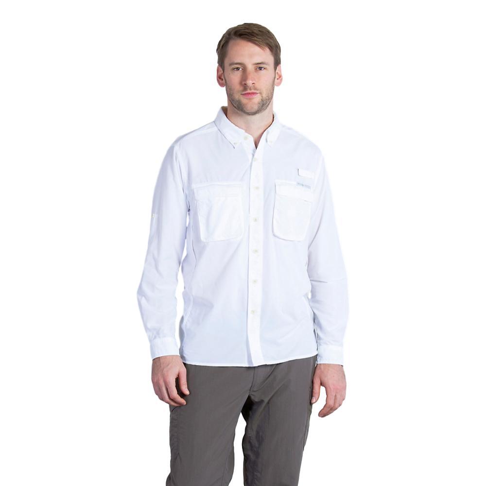 ExOfficio Men's Air Strip Long Sleeve Shirt WHITE