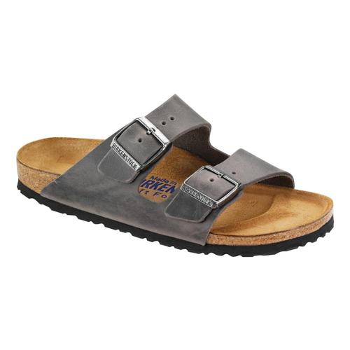 Birkenstock Men's Arizona Soft Footbed Oiled Leather Sandals - Regular Iron
