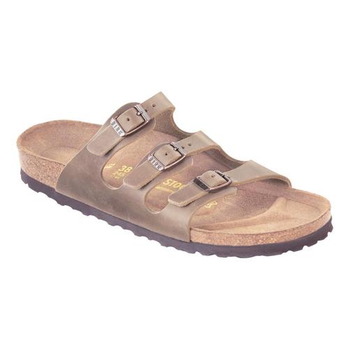 Birkenstock Women's Florida Soft Footbed Oiled Leather Sandals Tobacco