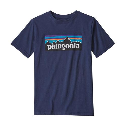 Patagonia Kids P-6 Logo Organic T-Shirt Navy_nena