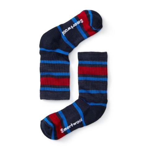Smartwool Kids Striped Hike Light Crew Socks Navy092