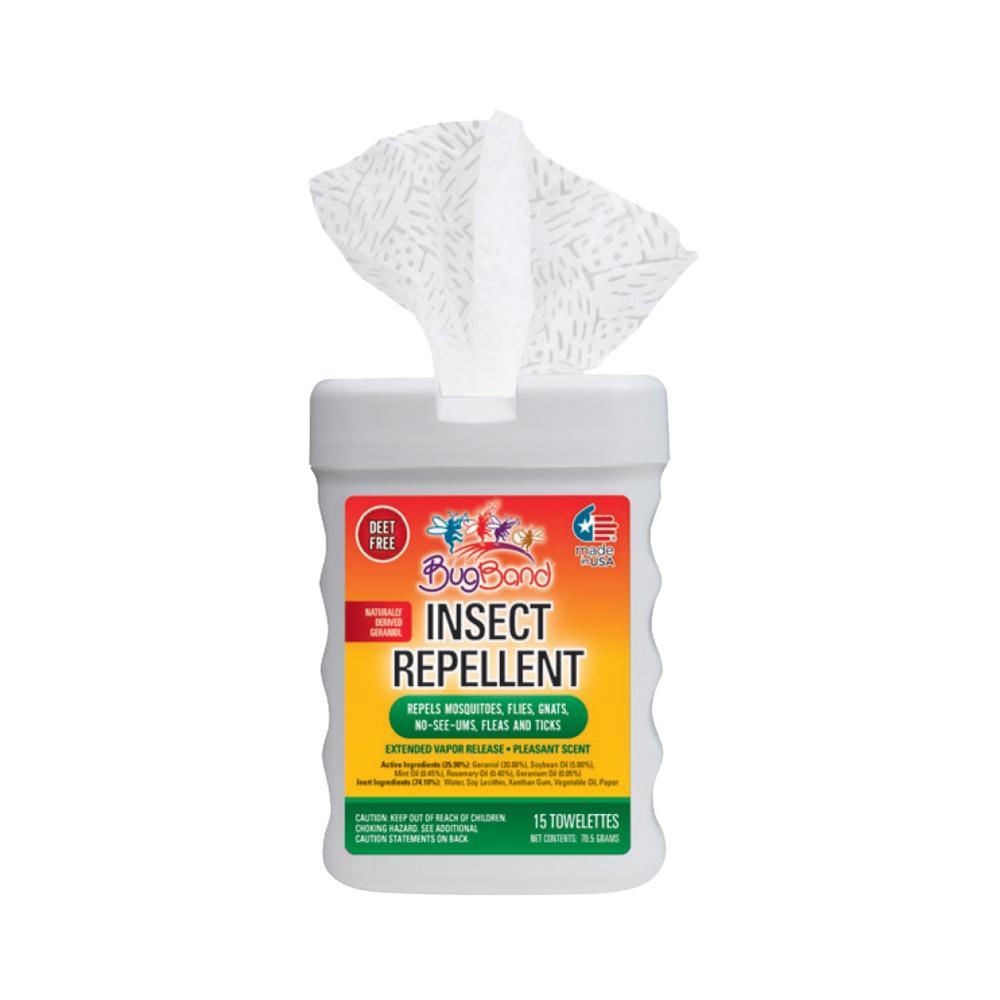  Bugband Towelette Insect Repellent 15- Count Tub