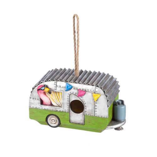 Evergreen Flamingo Camper Hanging Bird House