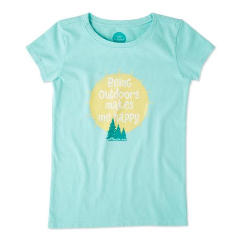 Life is Good Girls Outdoors Makes Me Happy Crusher Tee Coolaqua