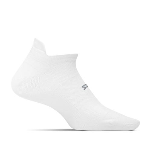 Feetures Unisex High Performance Ultra Light No Show Tab Socks White