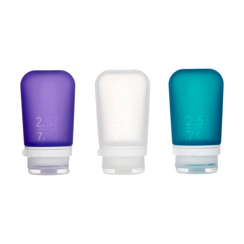 humangear GoToob+ 2.5oz Silicone Bottle - 3-Pack CLR.PPL.TEAL