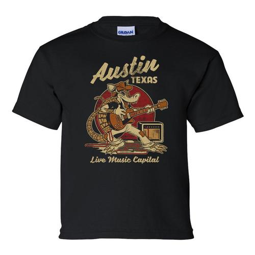Outhouse Designs Youth Austin Rockadillo T-Shirt Black