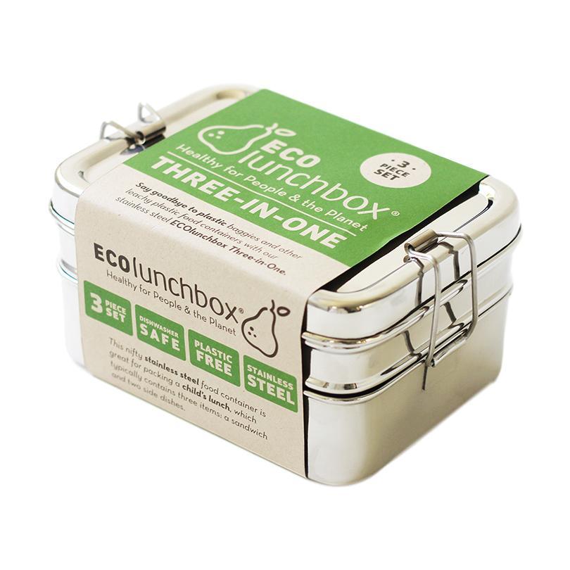  Ecolunchbox Three- In- One Stainless Bento Box Set