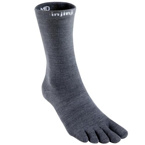 Injinji Unisex Liner Crew NuWool Socks Charcoal