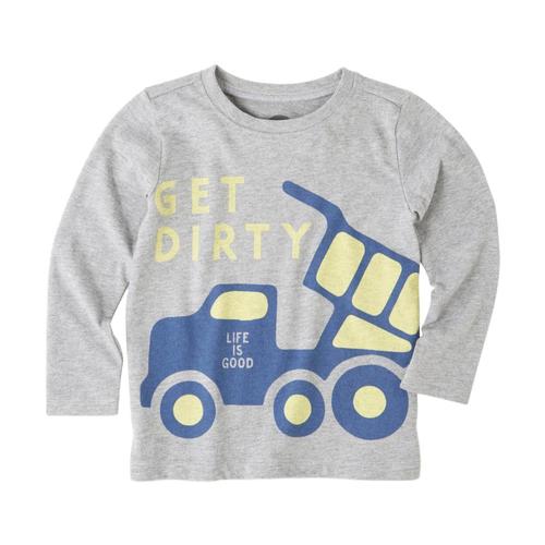 Life is Good Toddlers Get Dirty Long Sleeve Crusher Tee Hthrgray