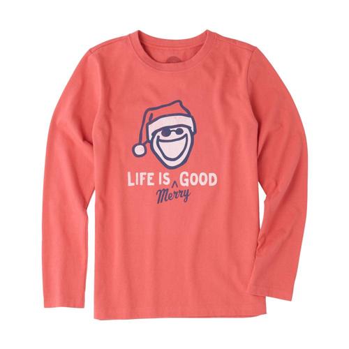 Life is Good Boys Life Is Merry Good Long Sleeve Crusher Tee Red