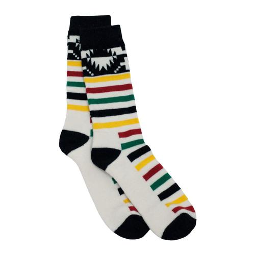 Pendleton Unisex National Park Merino Jacquard Crew Socks Ivory