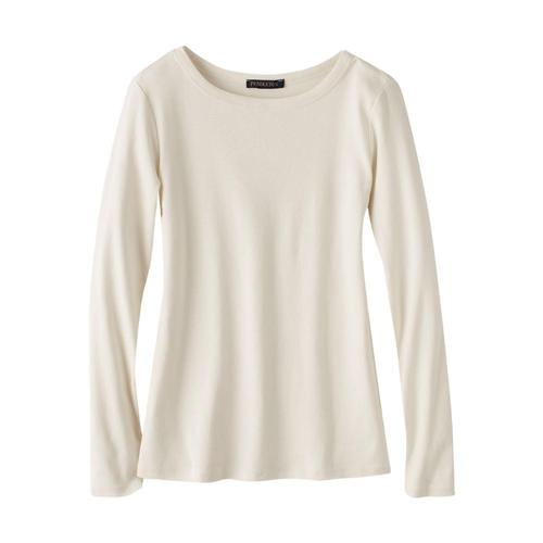 Pendleton Women's Long Sleeve Cotton Ribbed Crewneck Tee Antqwhite_73426