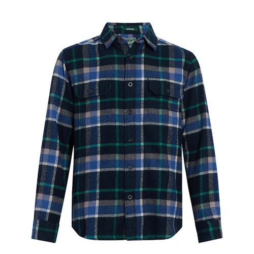 Woolrich Men's Oxbow Bend Plaid Flannel Shirt Dpalpineblue