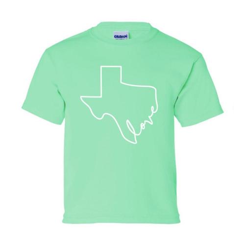 Outhouse Designs Kids Texas Love Tee Green
