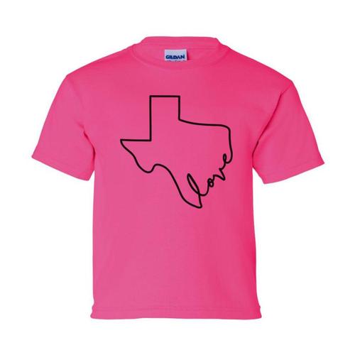 Outhouse Designs Kids Texas Love Tee Pink