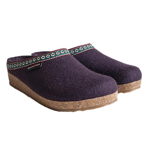 Haflinger Women’s GZ Wool Felt Grizzly Clogs Egplt_90h