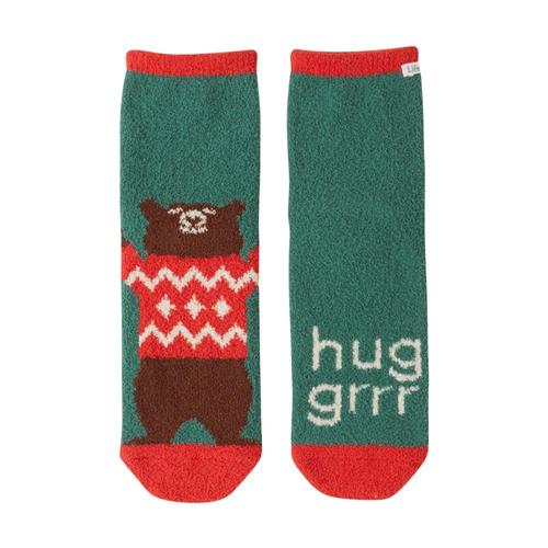 Life is Good Women’s Hug Grrr Plush Snuggle Crew Socks Forestgreen