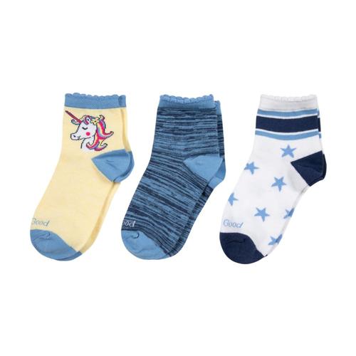 Life is Good Girls Unicorn Quarter Socks-3-Pack