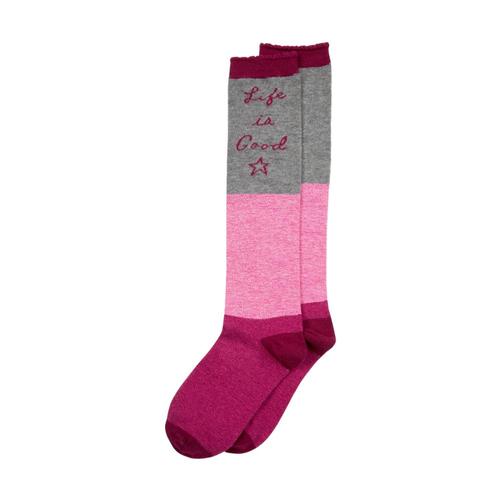 Life is Good Girls Knee High Socks Ligpinkstar