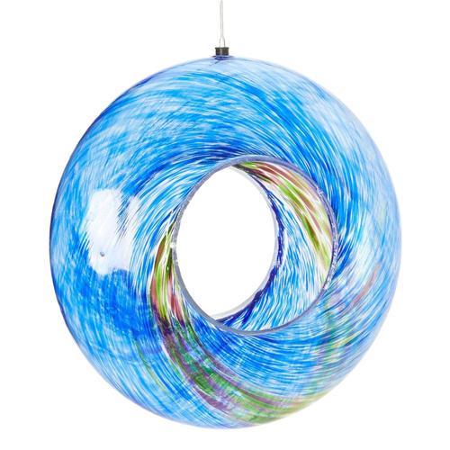 Evergreen Garden Glass Circle Feeder Blue
