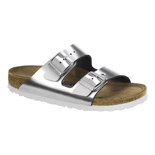 Birkenstock Women’s Arizona Soft Footbed Leather Sandals Metsilv