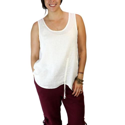 FLAX Women’s Ruched Tank Top Milk