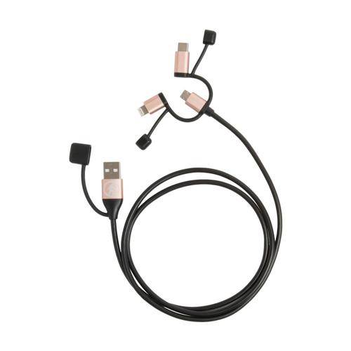 Outdoor Tech Calamari Ultra Lightning, USB C & Micro USB Cable Blk.Rs.Gld