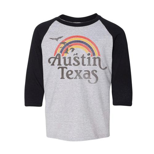 Outhouse Designs Kids Batty Rainbow Raglan Shirt Grey