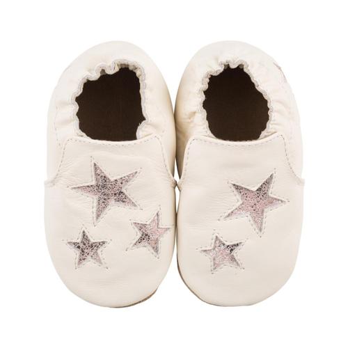 Robeez Baby Ivory Aria Soft Soles Shoes Stars