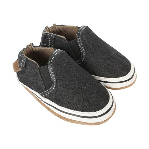 Robeez Baby Liam Basic Black Soft Soles Shoes Black