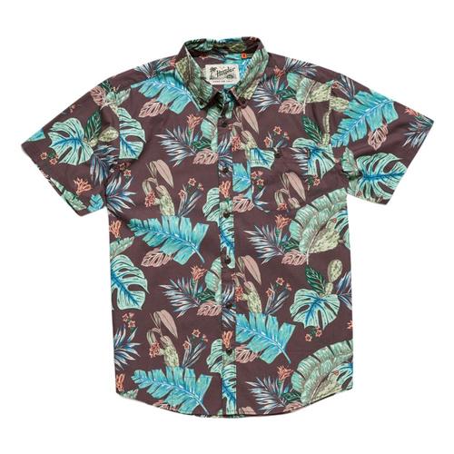 Howler Brothers Men's Mansfield Third Coast Print Short Sleeve Shirt Coffee