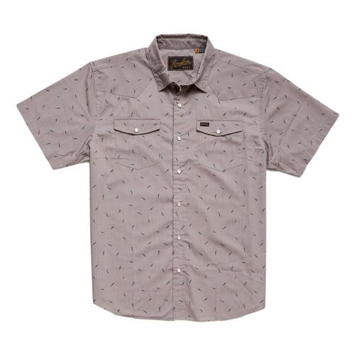 Howler Brothers Men's H Bar B Falling Feathers Print Snapshirt Dovegrey