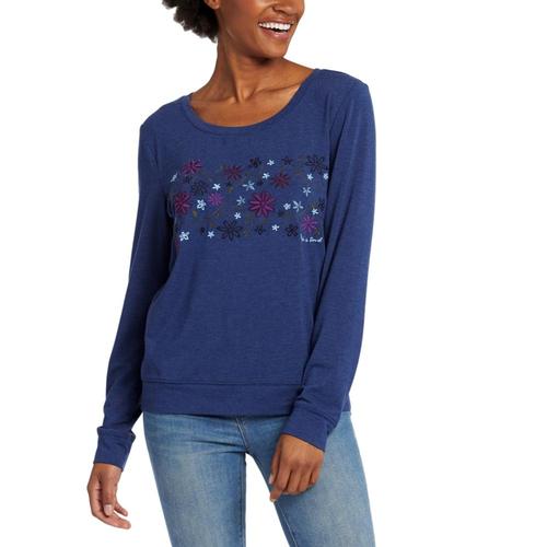 Life is Good Women's Wildflower Supreme Team Scoop Pullover Dkestblue