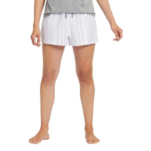 Life is Good Women's Grape Bermuda Stripe Classic Sleep Boxers Cloudwhite