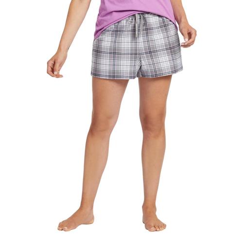 Life is Good Women's Grey Grape Plaid Classic Sleep Boxers Slategray