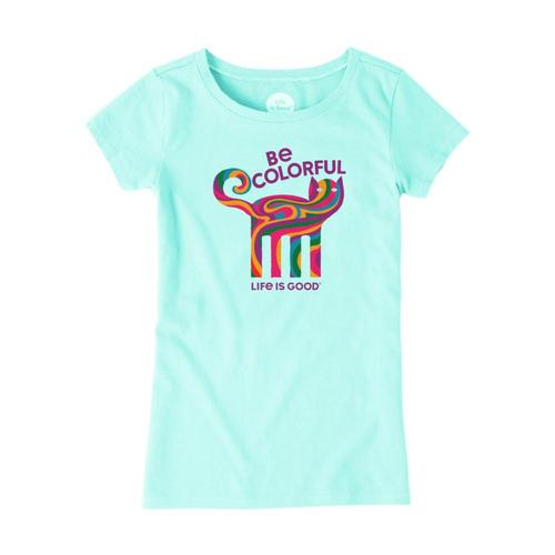 Life is Good Girls Be Colorful Cat Crusher Tee Brmdablue