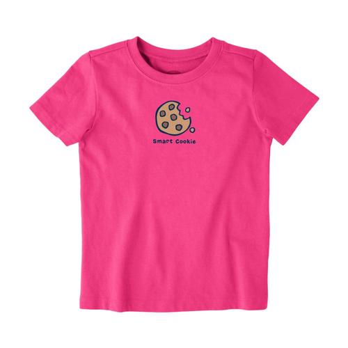 Life is Good Toddler Smart Cookie Vintage Crusher Tee Fiestapink
