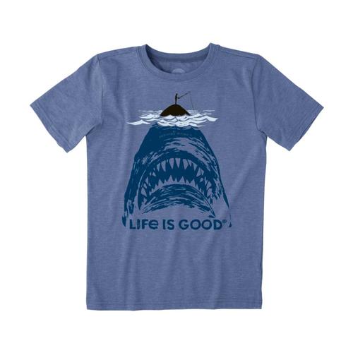 Life is Good Boys Shark Fish Cool Tee Vntgblue