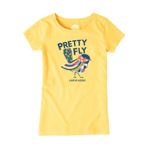 Life is Good Girls Pretty Fly Crusher Tee Hpyyellow