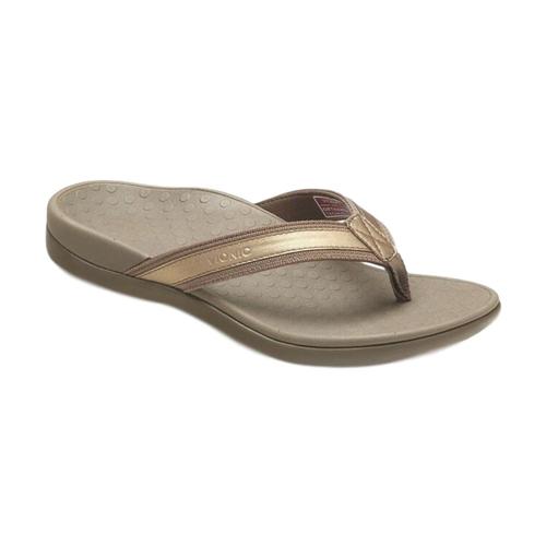 Vionic Women's Tide II Toe Post Sandals Brnzmtl